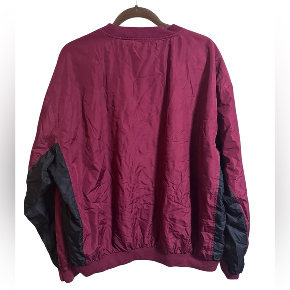 Vintage 90s Reversible Nylon Windbreaker Pullover Maroon Black Men’s XL - Picture 2 of 8